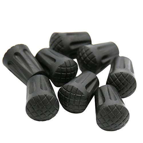 Ruzzut Black Rubber Diamond Trekking Pole Tip Protectors, Hiking Pole