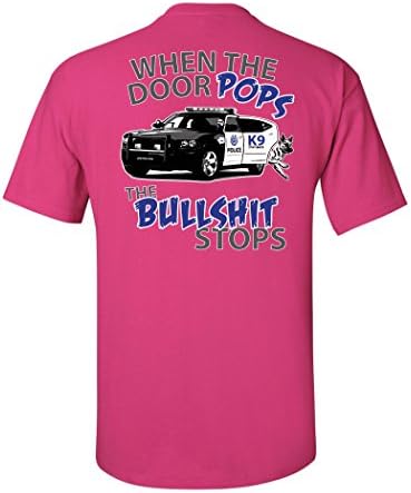 Police Blotter Womans Door Pops Tee Shirt Medium Cyber Pink