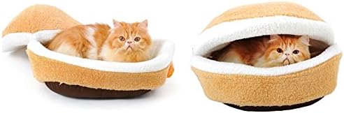 Harukokoro(TM) Detachable Hamburger Cat Sleeping Bag Mongolia Cat House Cat Bed Supplies for Four Season, M