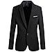 Mens Slim Fit Casual One Button Blazer Jacket Black 6XL