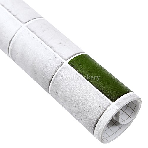 Wallstickery tile pattern design paper prepasted wallpaper for wall stickers self adhesive removable peel and stick DIY interior decorating home kitchen bedroom WS-DPS-48 1.64 ft by 9.84 ft