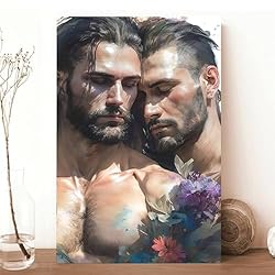 HMLZSJ Nude Muscle Male Torso Portrait Art Gay