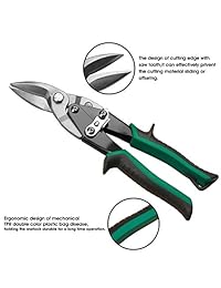 Bratsk   Juego de 3 cortadores de lata, rectos, izquierdos y derechos, con empuñaduras cómodas para acero, aluminio, cuero, cobre