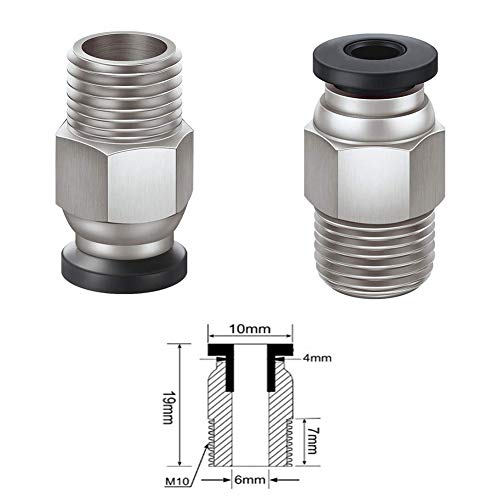 KeeYees 2 x 2M Blue PTFE Tube Teflon ID 2mm OD 4mm with PC4-M6 PC4-M10 Pneumatic Connector Accessories for Reprap 3D Printer 1.75mm Bowden Hotend Extruder