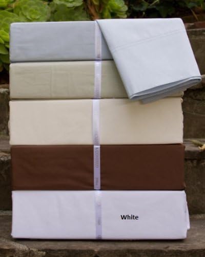 The Furniture Shack 400TC Super Low Profile King Size Sheet Set for 6" - 9" Mattress - White