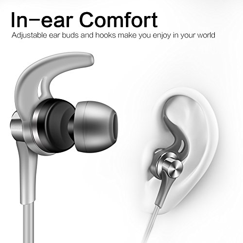 ONTBA SoundSport In-Ear Headphones Sweatproof with Mic Noise Cancellation Earbuds for Apple & Android Devices (Gray)