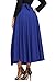 Asvivid Women's Elastic Waist Full Ankle Length A-Line Flared Swing Skater Skirts Large Blue