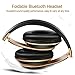 6S Wireless Headphones Over Ear,Hi-Fi Stereo Foldable Wireless Stereo Headsets Earbuds with Built-in Mic, Noise canceling, Micro SD/TF, FM for iPhone/Samsung/iPad/PC (Black & Gold)