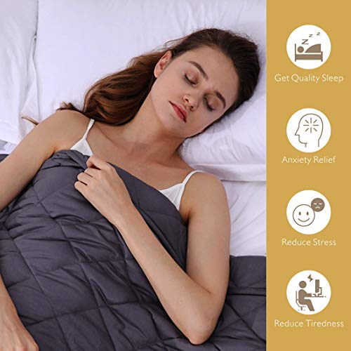 ZZZNEST Weighted Blanket Adult (16 lbs, 60''X80'', 7 Layers) Heavy