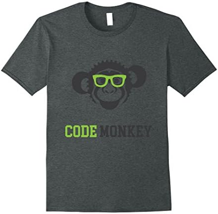 Mens Code Monkey IT Coder Programmer Funny T Shirt 2XL Dark Heather