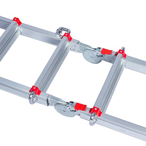 Good Life EN131 3X4 Step 9.5 FT Telescoping Multi-Ladder Aluminum Extension Adjustable & Folding Multi-Use Multi-Position Ladder 300-Pound for Home
