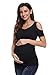 Liu & Qu Women's Maternity Cold-Shoulder Short Sleeve Scoop Neck Ruched T-Shirt Top