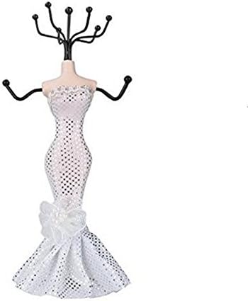 Ivosmart Mannequin Holder Earrings Bracelet Necklace Chain Jewellery Display Stand Rack (White)