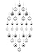 youseexmas Glass Christmas Ornaments White Silver Pack of 32