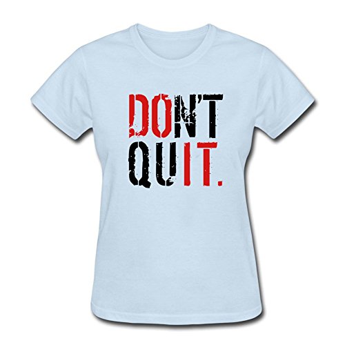 QLJYKJ Women's Don't Quit Round Neck T Shrit L Sky blue
