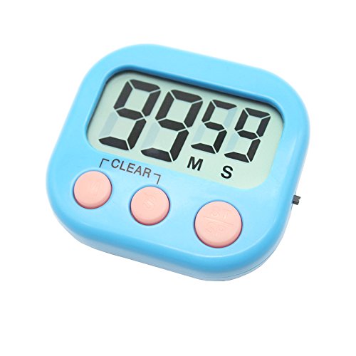 4 Pack Digital Kitchen Timer Magnetic Back Big LCD Display Loud Alarm Minute Second Count Up Countdown With ON/OFF Switch For Kitchen, Homework, Exercise, Game(2 White & 2 Blue) - Thumbnail 3