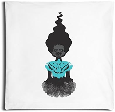 IGOG She Was The Enigma Of A Butterfly Square Personality Customization Throw Pillow Pillowcase With Invisible Zipper Closure (White 18*18 Inch)