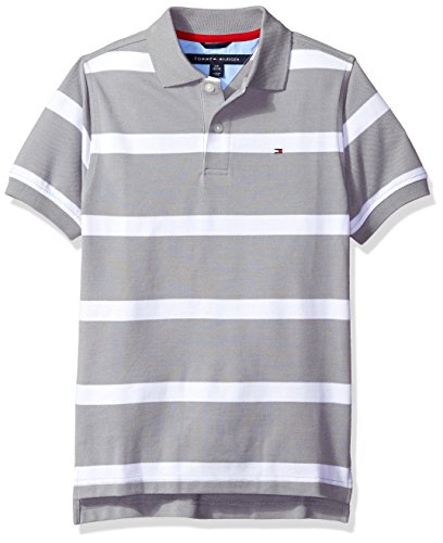 Tommy hilfiger big boys  clubhouse pique polo, grey heather, medi…