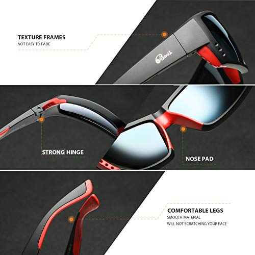 Bevi Polarized Sports Sunglasses Ultralight TR90 Frame Glasses Flexible
