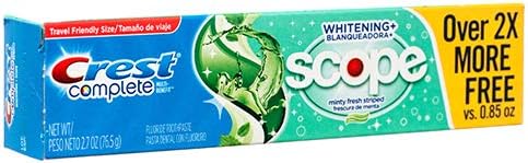 Crest oral care products on display with Scope toothpaste, priced at $13.95.