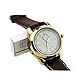 Men Digital LANSIN USB Watch Lighter Golden Metal Frame (White Dial, Brown Band)