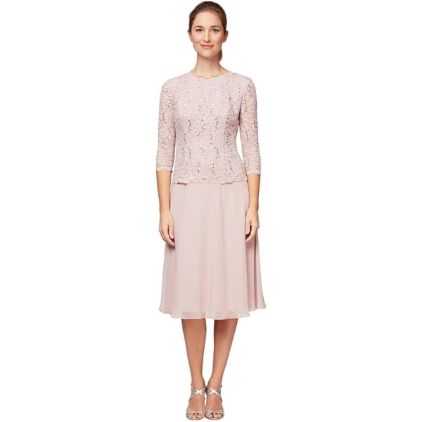 knee length dresses for ladies Morgan Pink Contrast Party Mini Dress - US 12
