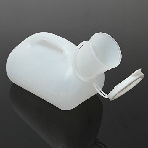 Travel Supplies - White 1000ml Male Men Urinal Spill Resistant Portable Plastic Pee Bottle Camping Toilet - Men Urinal Bottle Male Urinals Mens Medical Portable Urine Cups - For - 1PCs - Thumbnail 4