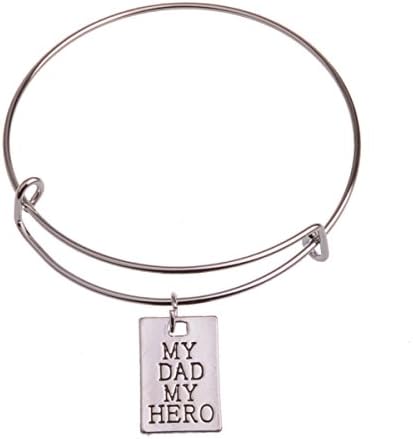 Inspirational Bracelet Expandable Bangle Bracelet My Dad My Hero Charm Bracelet Best Family Jewelry Gift