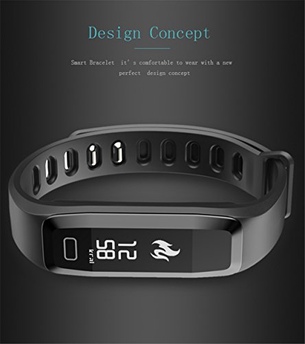 Smart Watch Fitness Tracker READ R6.PRO Heart Rate Monitor Blood Pressure Bracelet Pedometer Activity Tracker Sleep Monitoring Call SMS SNS Remind Watch for Android IOS Valentine's Day Gift (black)