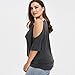 FUNIC Casual Short Sleeve Shirt, Plus Size Women Loose Summer Blouse Tops Shirt Tops (XX-Large, Dark Gray)