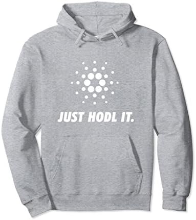 Unisex Official Cardano Logo Hooded Sweatshirt Just Hodl It ADA Medium Heather Grey