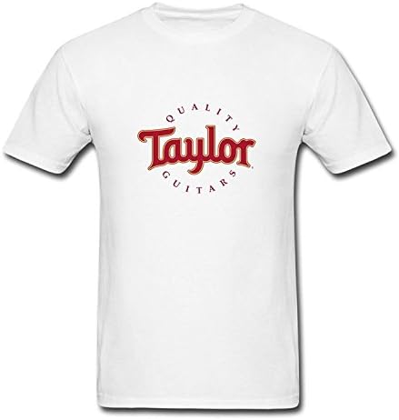 Tiovcoo Mens Fashion Taylor Quality Guitars T-Shirts White