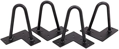 DIY 6'' Heavy Duty Metal Coffee Table Legs with Screws and Hairpin Leg Protector Included - Set of 4 - Pre-Drilled Holes for Easy Installation - Add Mid Century Modern Flair to Your Home