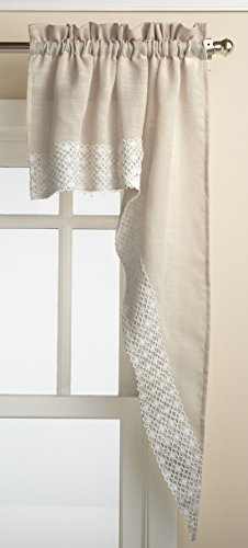 LORRAINE HOME FASHIONS Salem 60-inch x 38-inch Tailored Swag Pair, French Vanilla