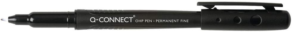 Q-Connect OHP Pen Permanent Fine Black (Pack of 10) - Image 3
