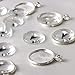 Oopsu 40 Pieces Transparent Glass cabochons with 40 Silver Pendant Trays, Clear Glass Dome cabochon, Non-calibrated Round for Photo Pendant Craft Jewelry Making (Silver, 30mm)