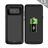 COOFUN Samsung Galaxy S8 Charger Battery Case, 5000mAh Ultra Slim Rechargeable Portable External Backup Battery Pack-Charger Cover-Protective Case Power Bank Case (Black)