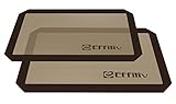 Effiliv Baking Mat Set of 2 - Non-Stick Silicone Reusable Mats Bakeware Set - Cookie Liner