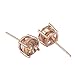 Mooker Womens Stud Earrings Stainless Steel 6 Pairs Set(3mm-8mm) With Rose Gold Tone Yellow Crystal Cubic Zirconia (gold)
