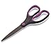 Officemate 8-Inch Non-Stick Scissors with Soft Grip Handle, Black Blades with Black/Purple Handle (94147)