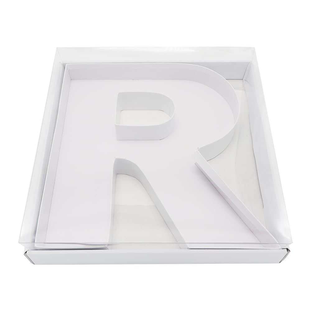 WENPACK 30.5cm Fillable Cardboard Letter Shaped Box Clear Cover Sweets Charcuterie Grazing Packaging (R)