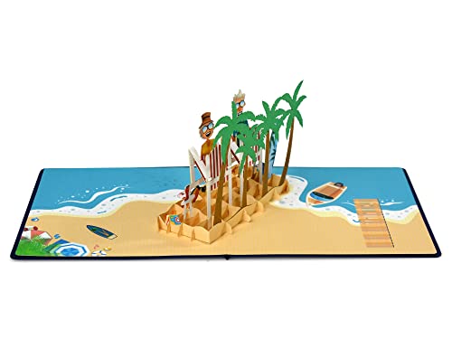 CUTPOPUP Funny Beach Couple – 3D Anniversary Card, Birthday Card, Wedding Greeting Card, Gift Card, Original Gifts for Women (Funny Couple) US8-OC211ES