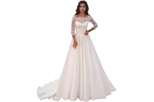 CANTCAULI Mermaid Wedding Dress Lace Appliques Slit Long Sleeves Bridal Dress