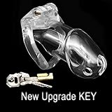 YiFeng Biosourced Resin Male Chastity Cage Device Belt Restraint Men Bondage Fetish ZCS142 (Long, Clear)
