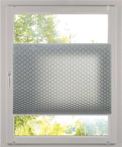 K-Home Klemmfix Pleated Blind 3D Effect Grey 95 x 210 cm