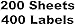 Half Sheet Self Adhesive Shipping Lablels for Laser & Inkjet Printers, 200 sheet, 400 label