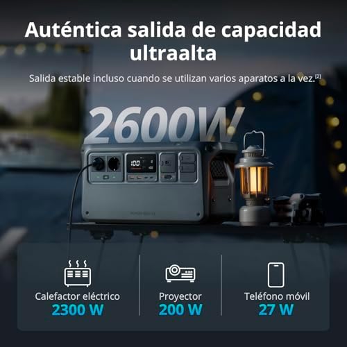 Power 1000V2 Estación de energía portátil 1024Wh, con 2 x panel solar plegable 200W, adaptador DC5521 hembra a Anderson 30A/XT60 hembra, adaptador DC 3-en-1,1 x MPPT.