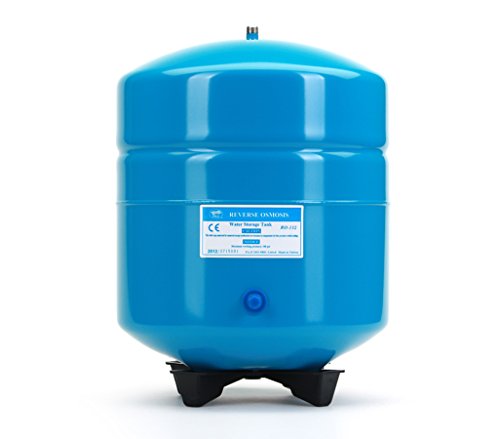 PA-E RO-132-BL Stainless Steel 4.5 Gallon Reverse Osmosis Storage Water Tank - Blue, 1/4" Port