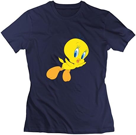 Small Women Tweety Bird Popular Customized Navy Cotton T Shirt