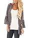 Women Floral Kimono Loose Half Sleeve Shawl Chiffon Casual Cardigan Gray,XXL